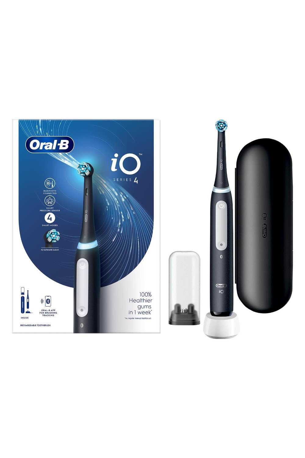 iO4 'Electric Toothbrush w/ Toothbrush Head & Travel Case', Black
