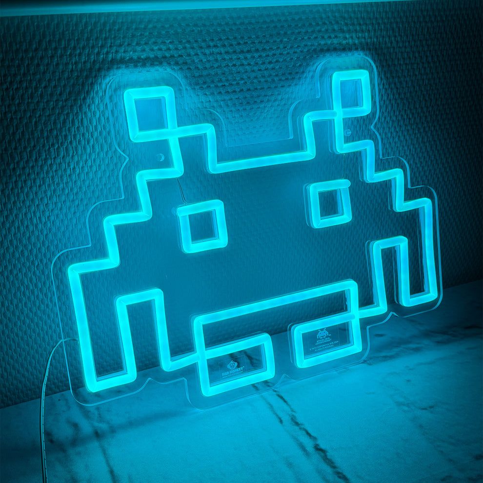 Space Invaders Logo Neon Lamp