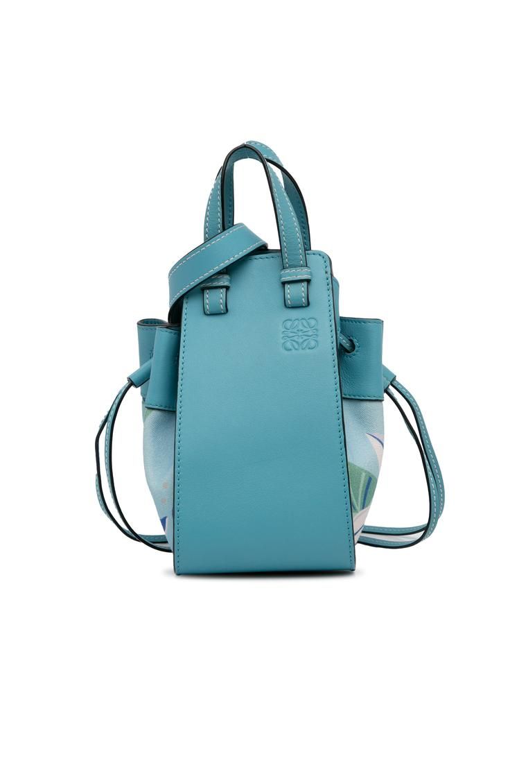 Preloved Elegant Leather and Textile Top Handle / Shoulder Bag for