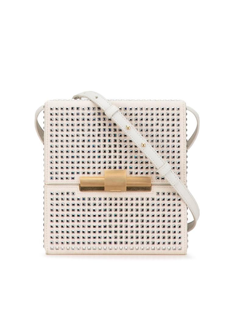 Preloved The Pouch CrystalEmbellished Canvas Crossbody- Brown