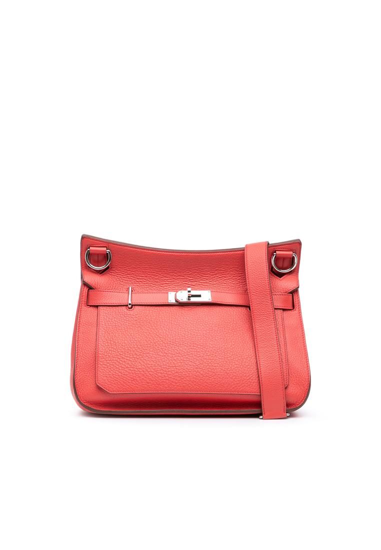 Preloved Leather Crossbody Bag- Red