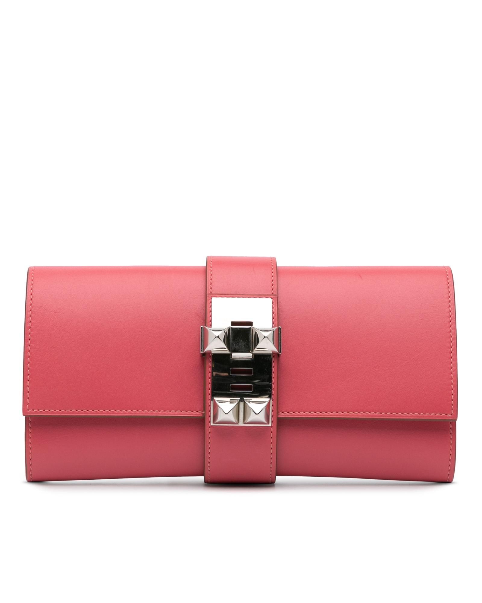 Preloved Leather Clutch Bag- Pink Clutches