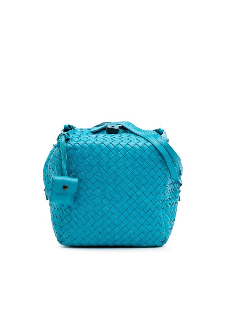 Preloved Bucket Woven Shoulder Bag- Blue Crossbody Bags