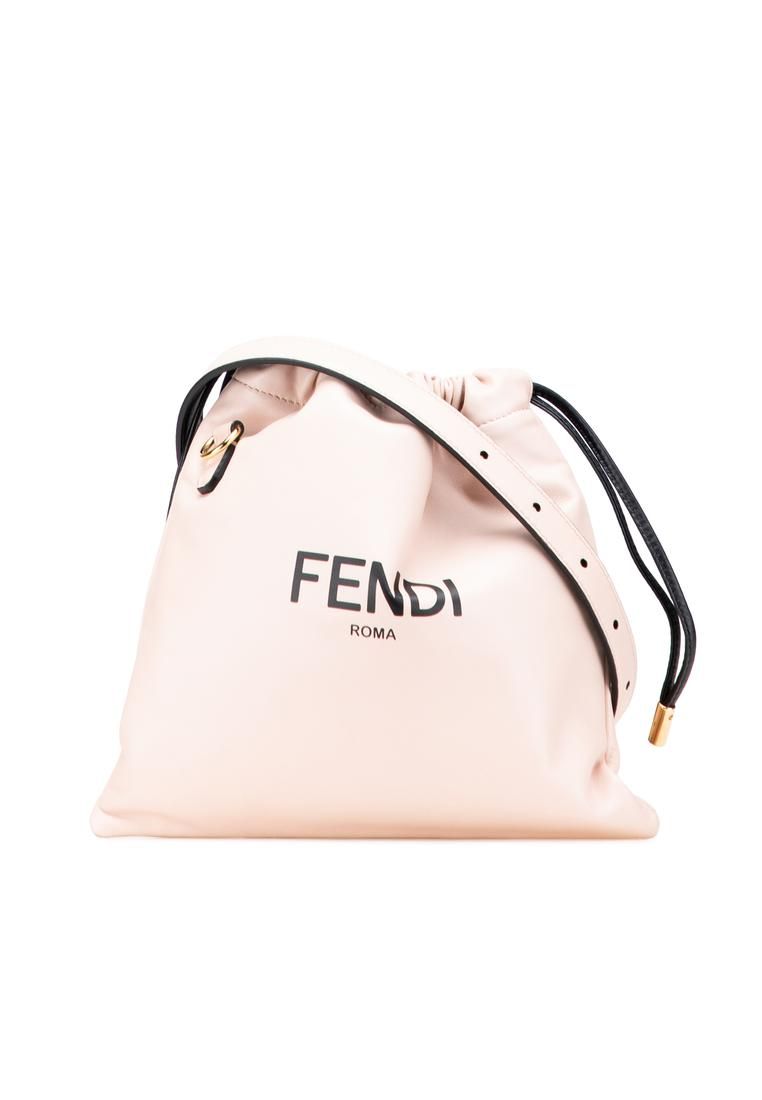 Preloved Elegant Bucket Style Leather Handbag with Adjustable Strap