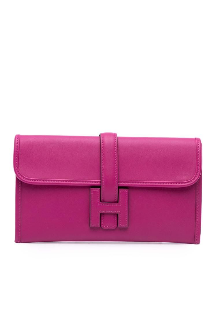 Preloved Leather Flap Clutch- Pink Clutches