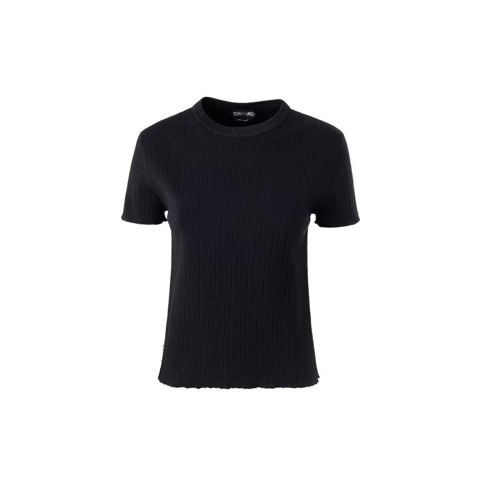 Ribbed Short Sleeve TShirt- Black T-Shirts