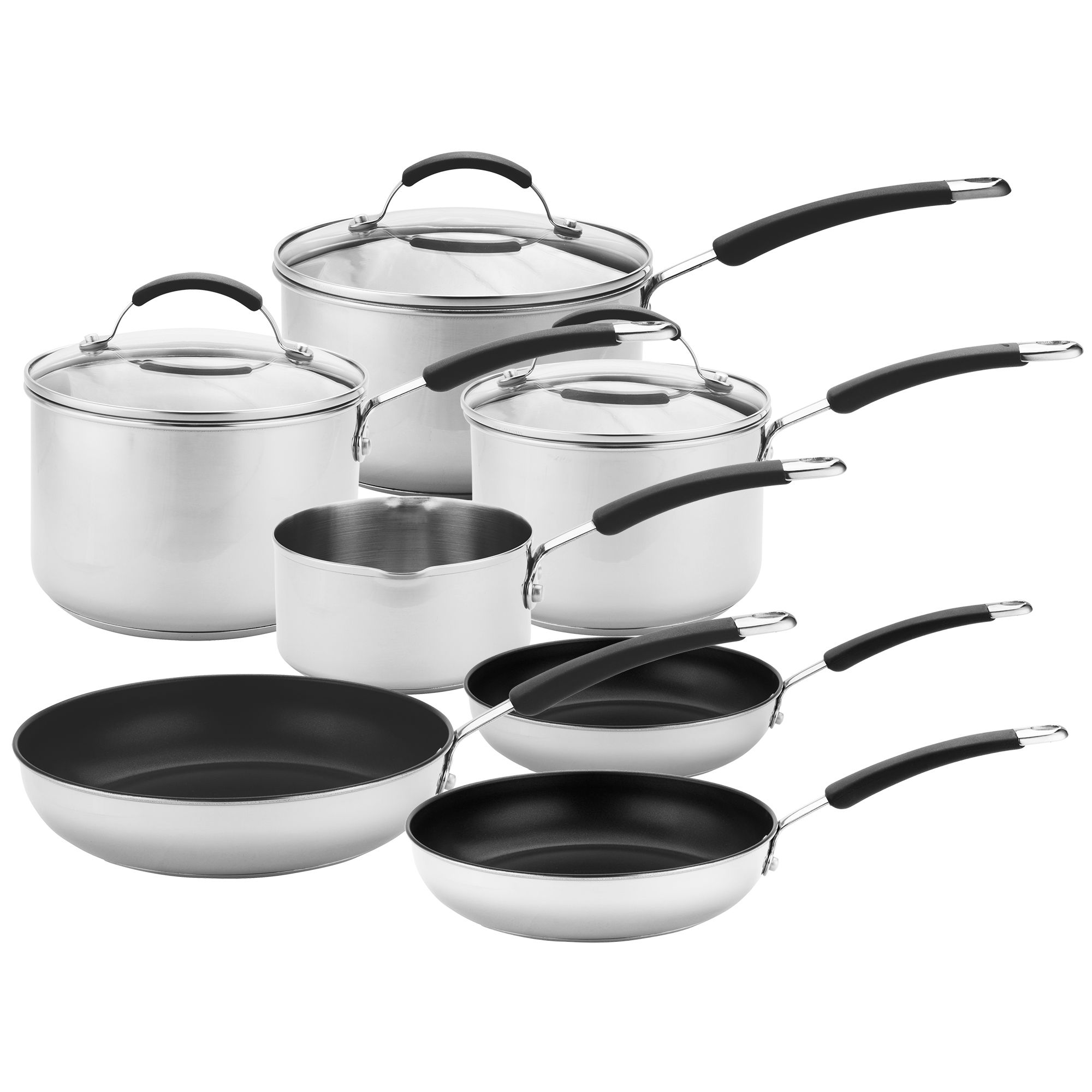 7-Piece Induction Set with Stainless Steel Non-Stick Frying Pans