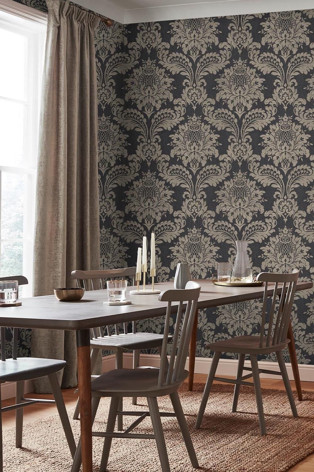 Boutique Archive Black & Gold Damask Wallpaper