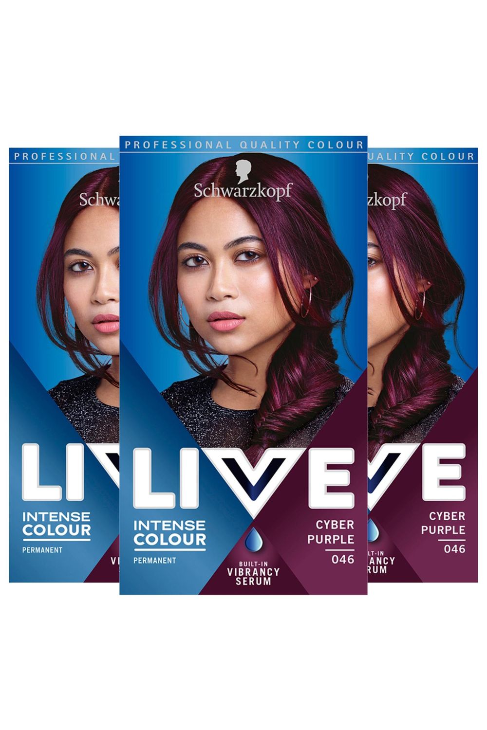 Live Intense Permanent 'Hair Dye' with Serum Cyber Purple 3x