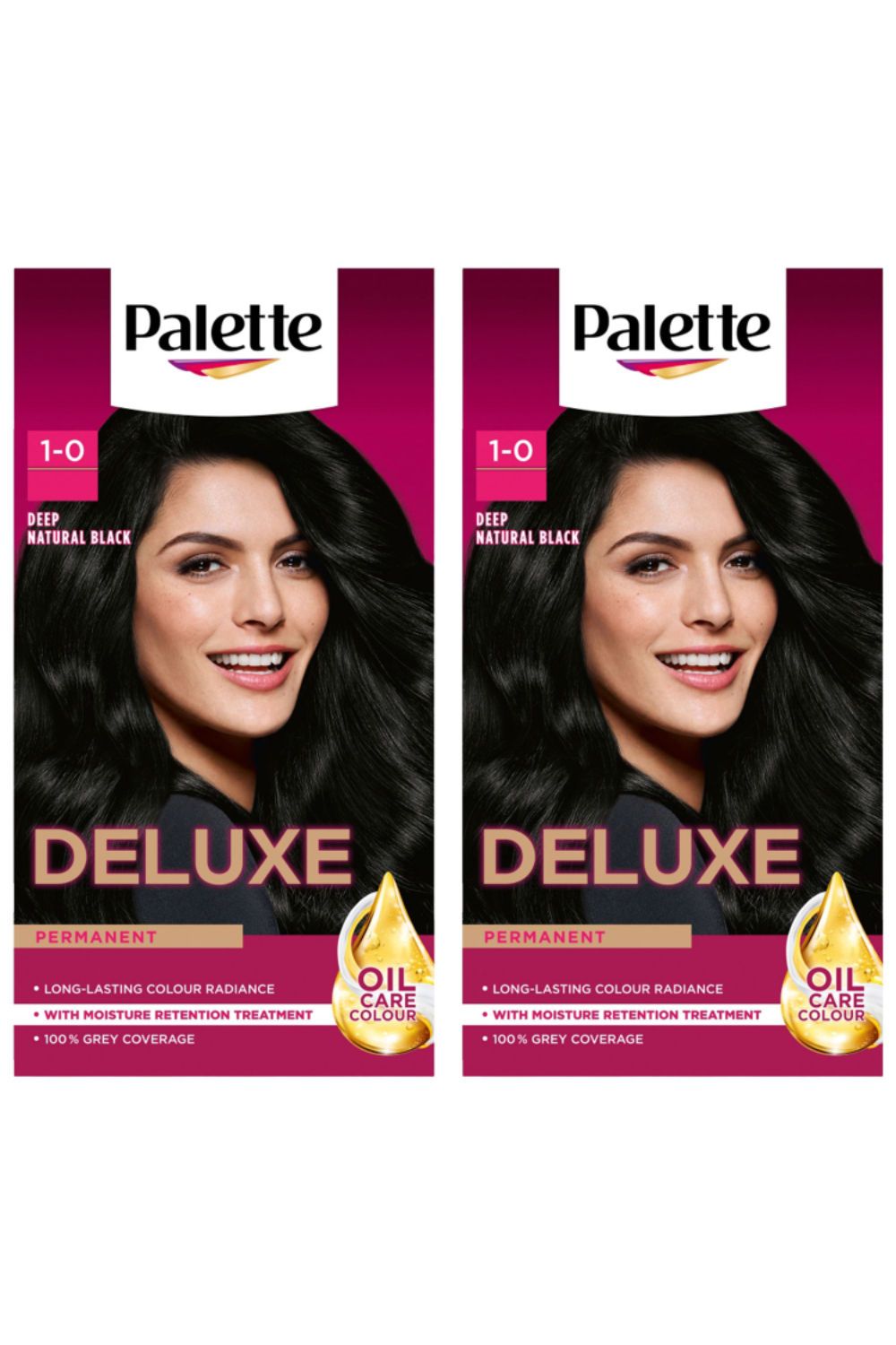 Deluxe Creme Colouration 1-0 Deep Natural Black 'Hair Dye', 2 Pack