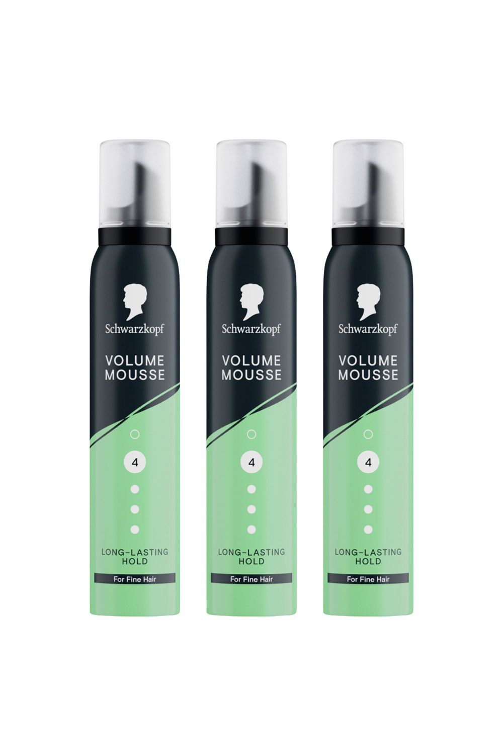 ''Mousse' Volume HL4, 200ml Strong Hold Foam for Curly Hair, 3 Pack