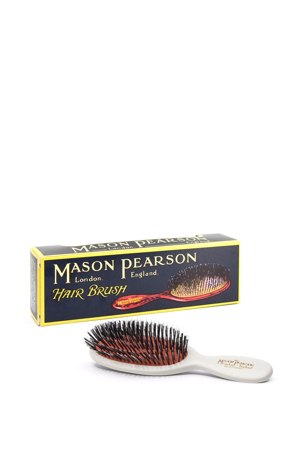 Pocket Bristle & Nylon Hair Brush White