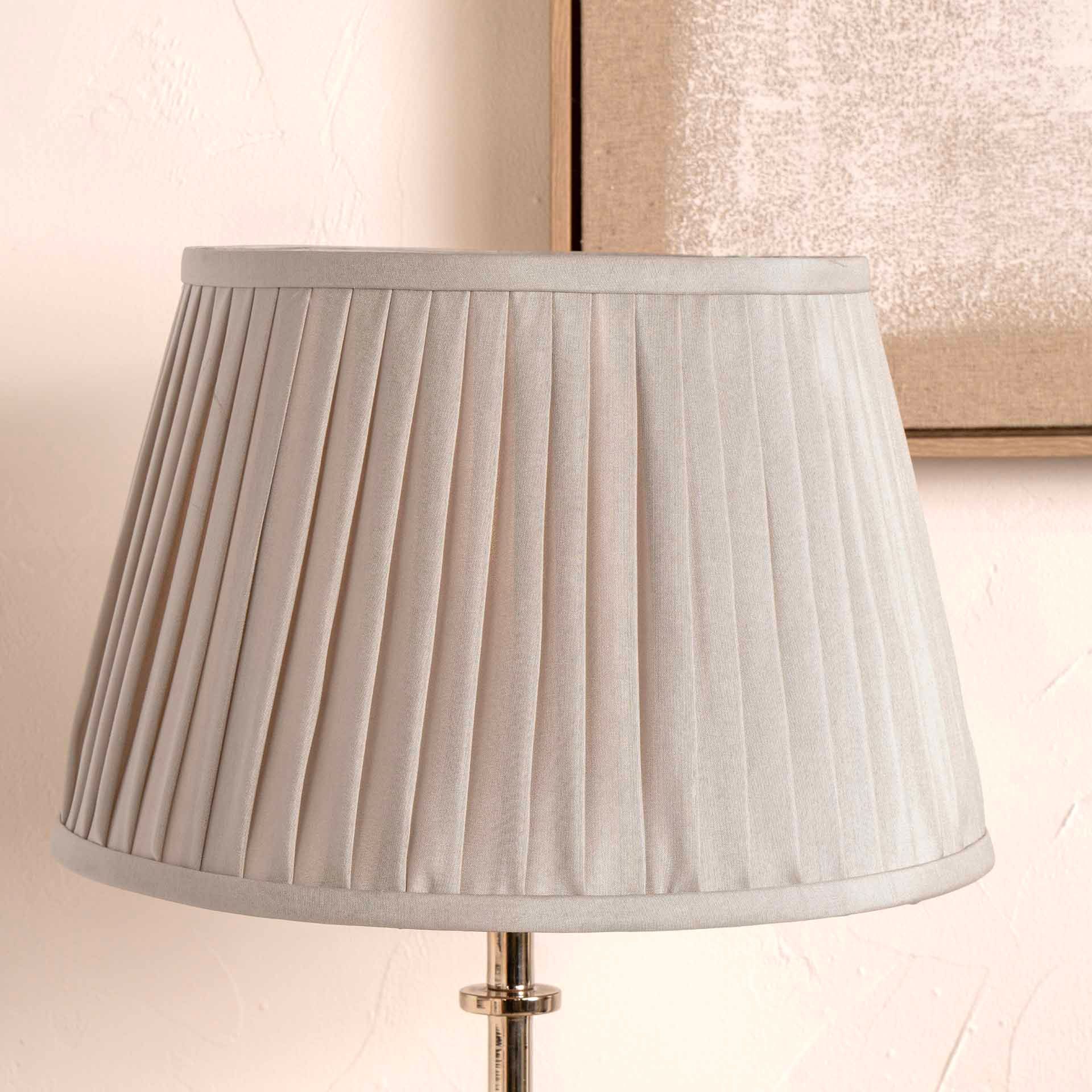 Taupe Knife Pleat Lamp Shade Tapered Faux Silk Shade for Table Lamps and Floor Lamps