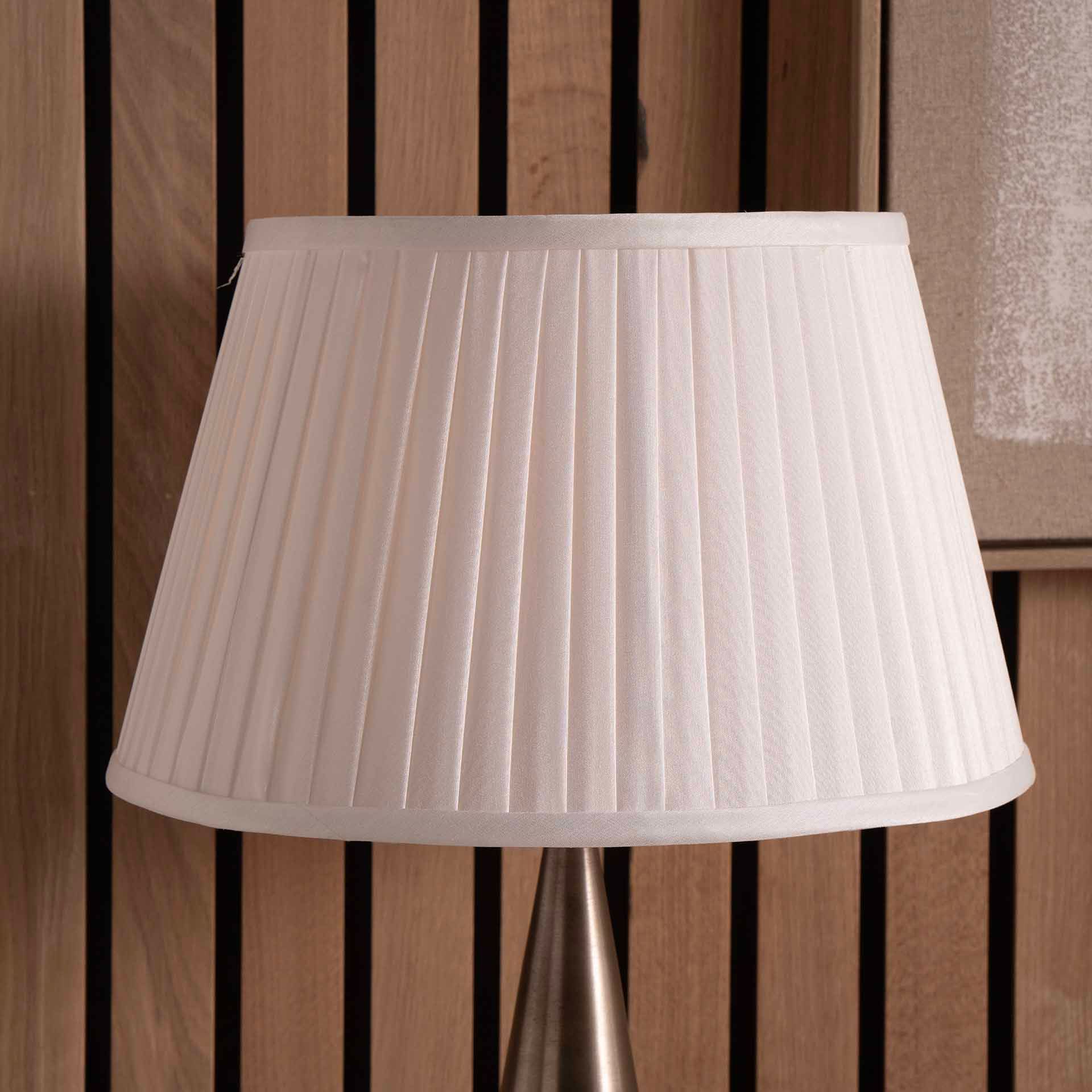 White Knife Pleat Lamp Shade Tapered Faux Silk Shade for Table Lamps and Floor Lamps