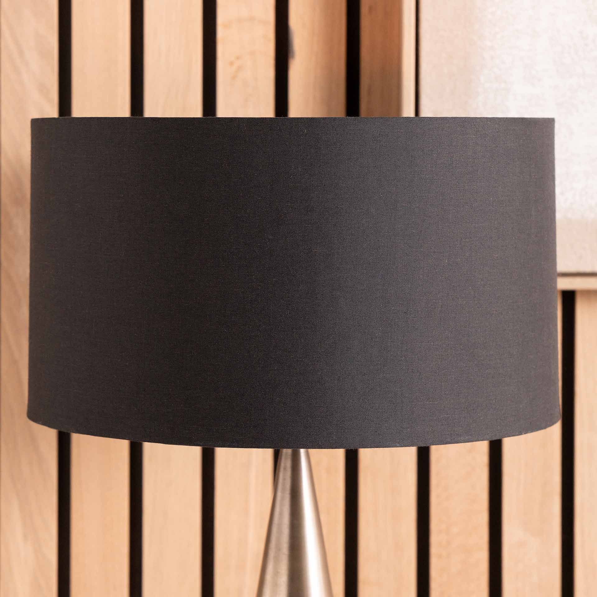 Black Cylinder Poly Cotton Lampshade for Table Lamps and Floor Lamps