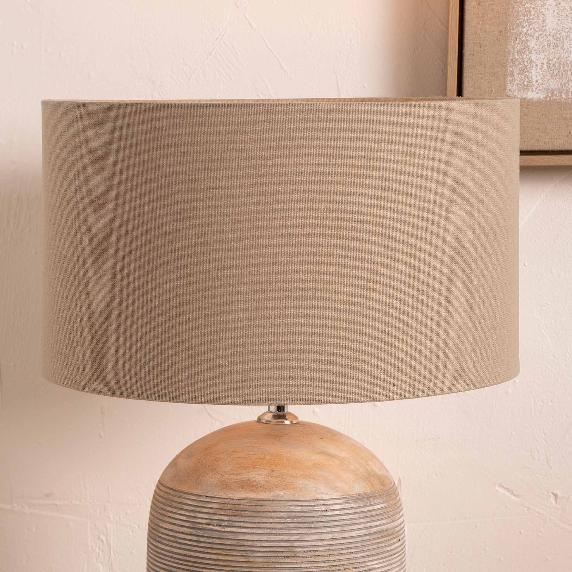 Taupe Cylinder Cotton Lampshade for Table Lamps and Floor Lamps