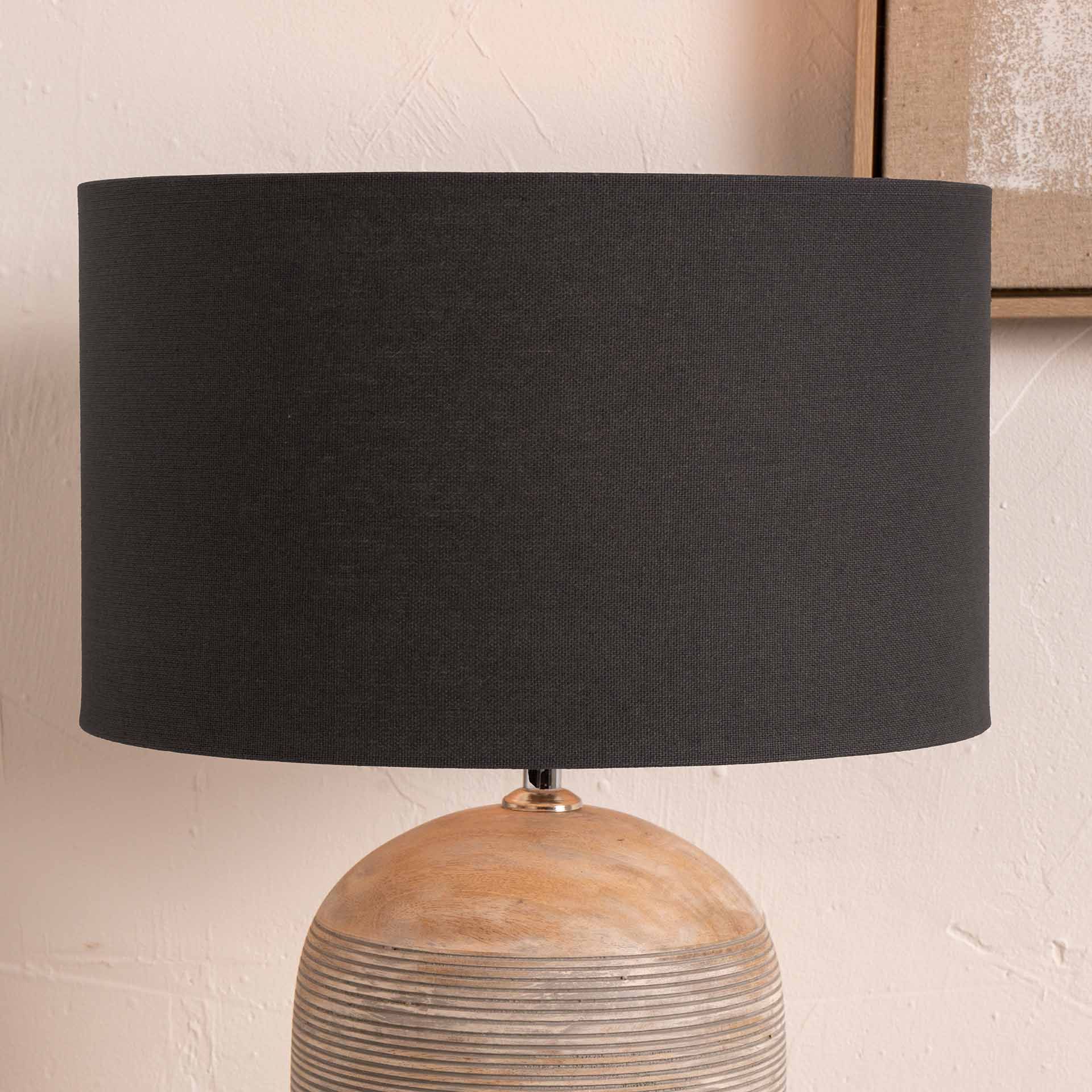 Dark Grey Cylinder Cotton Lamp Shade for Table Lamps and Floor Lamps