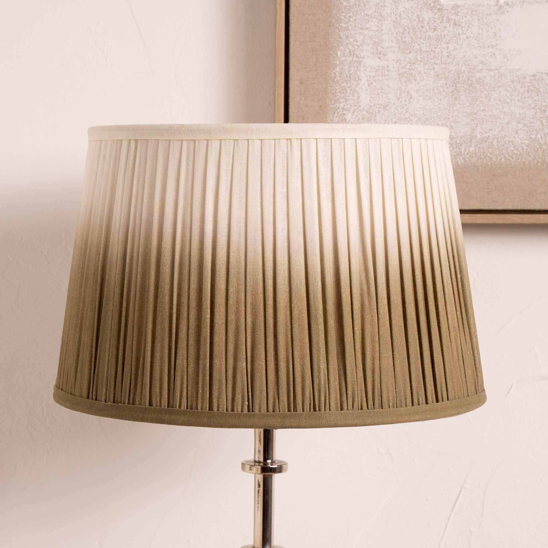 Taupe Ombre Pleated Tapered Lamp Shade for Table Lamps