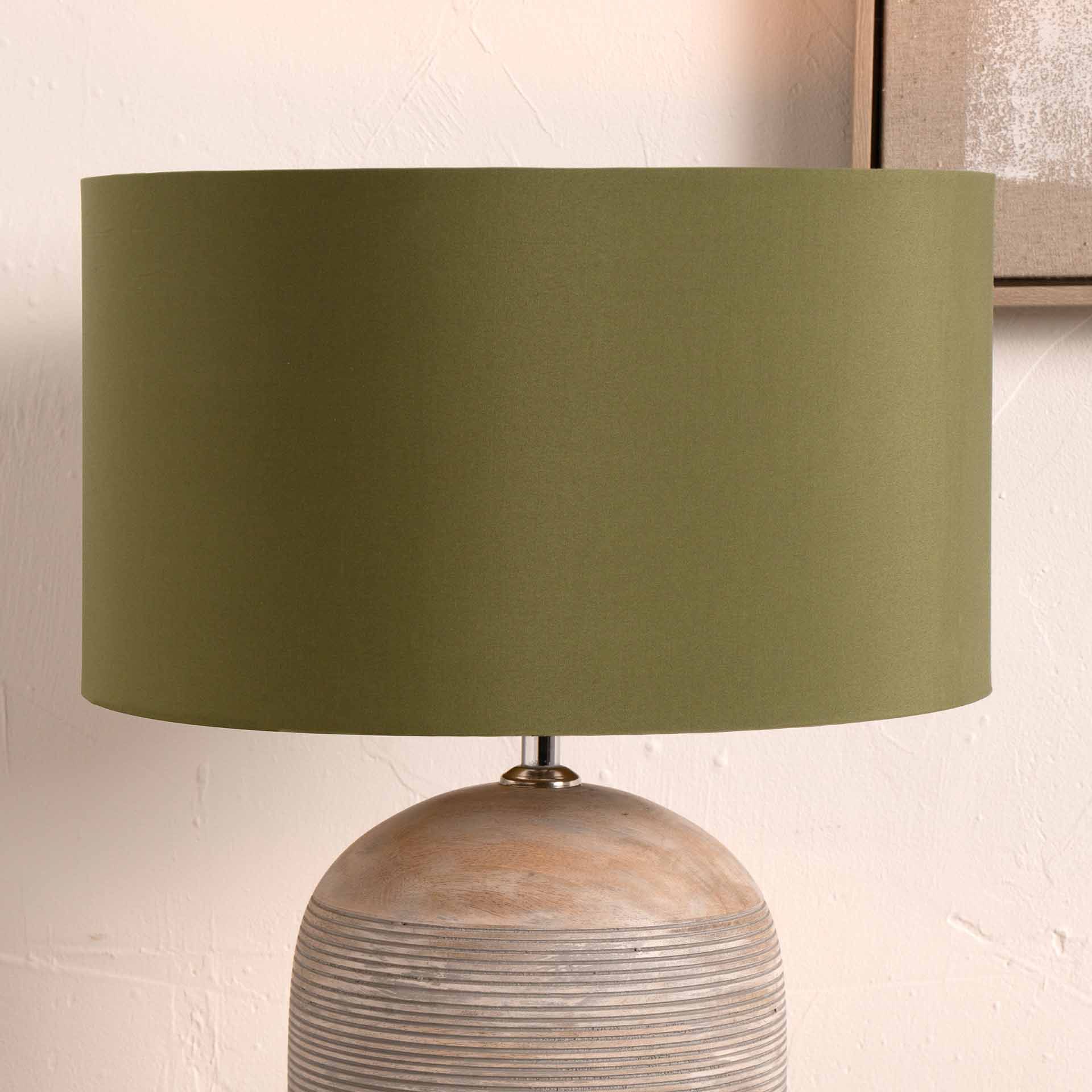 Sage Green Cylinder Poly Cotton Shade for Table Lamps and Floor Lamps