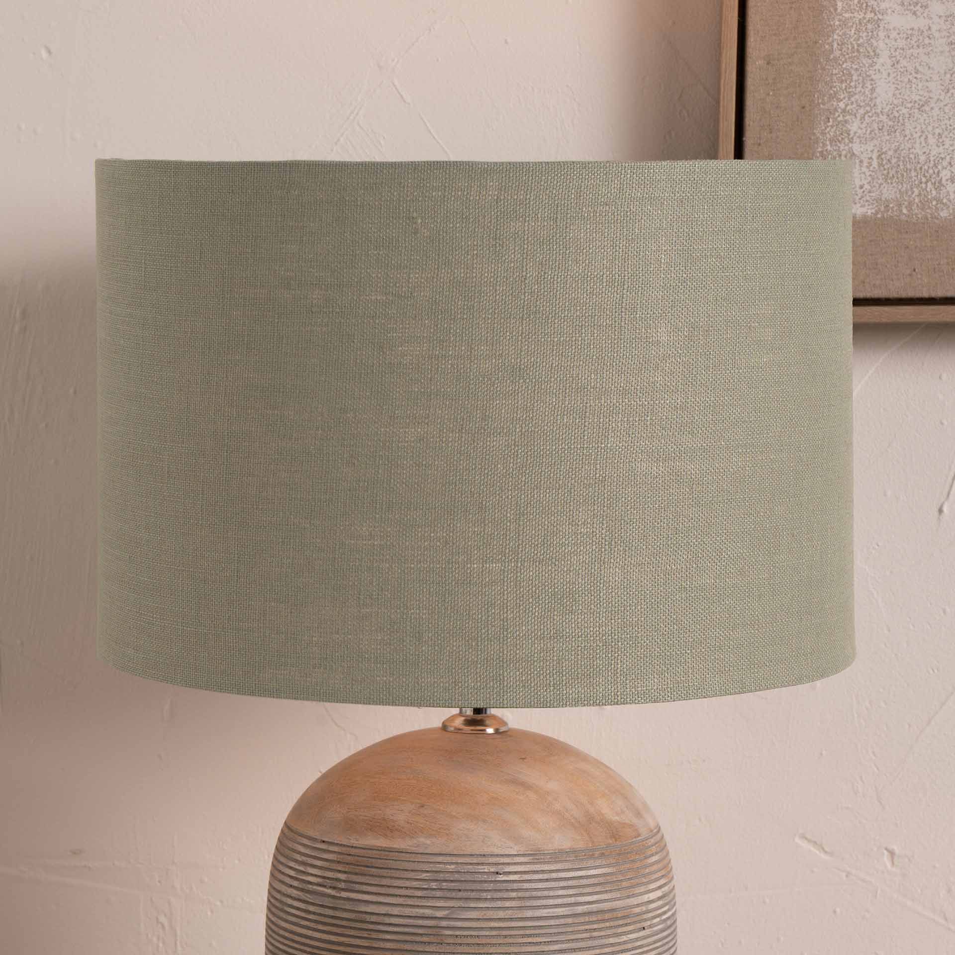 Sage Green Linen Cylinder Shade For Floor Lamp