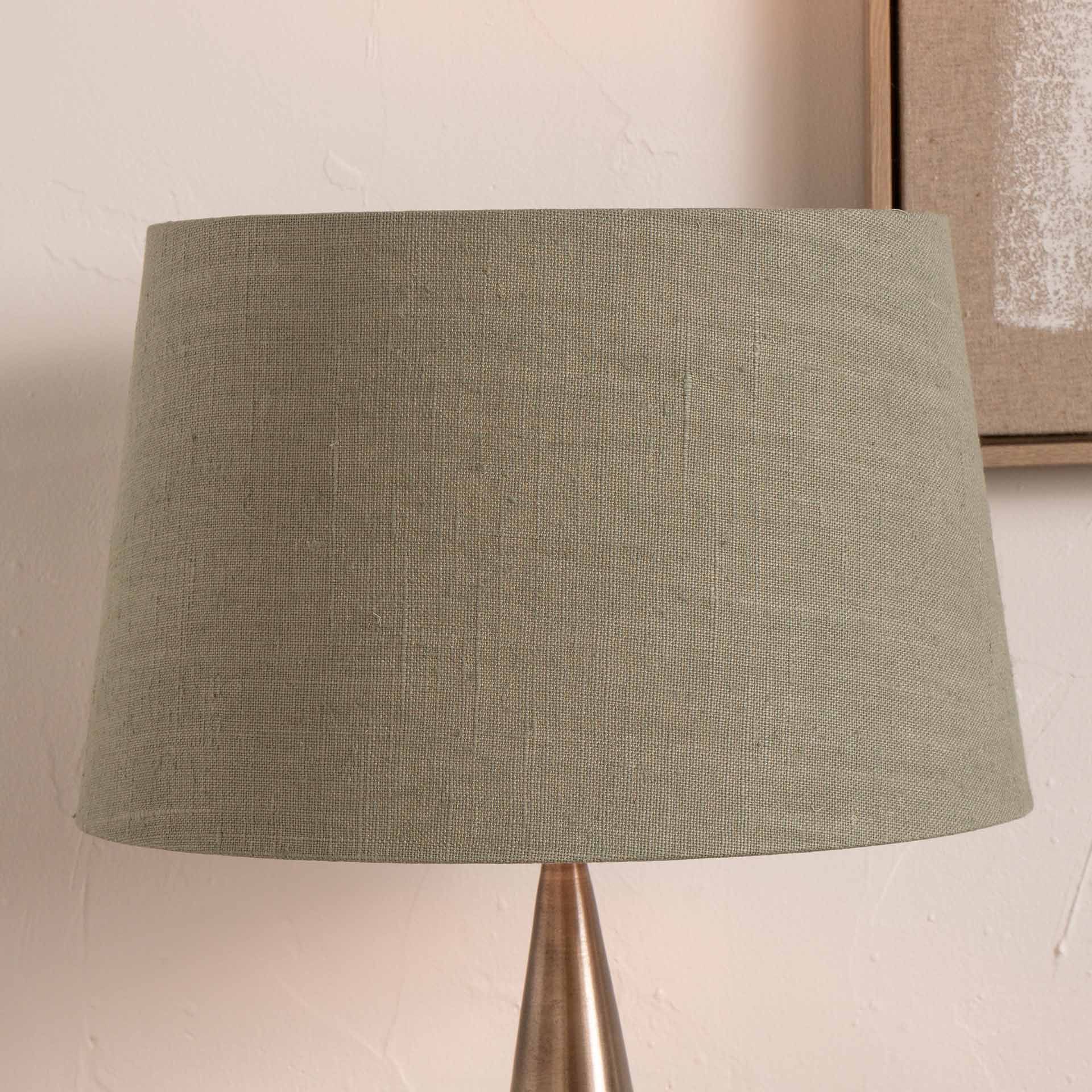 Sage Green Linen Tapered Shade For Table Lamp