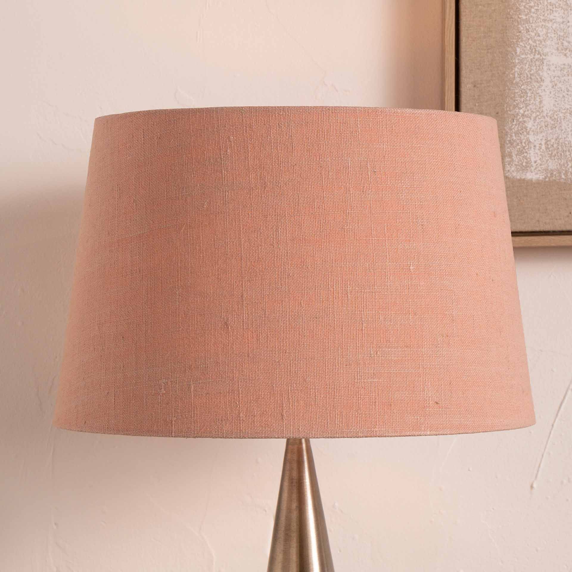 Blush Pink Linen Tapered Lampshade For Floor Lamps