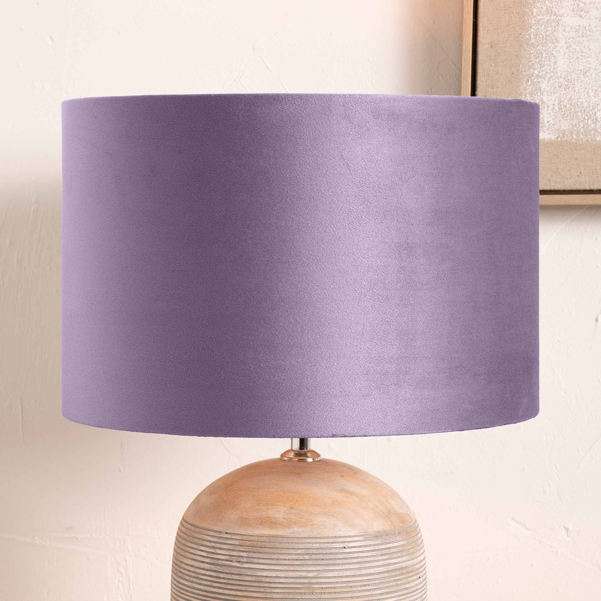 Lavender Lilac Velvet Cylinder Shade for Table Lamps and Floor Lamps