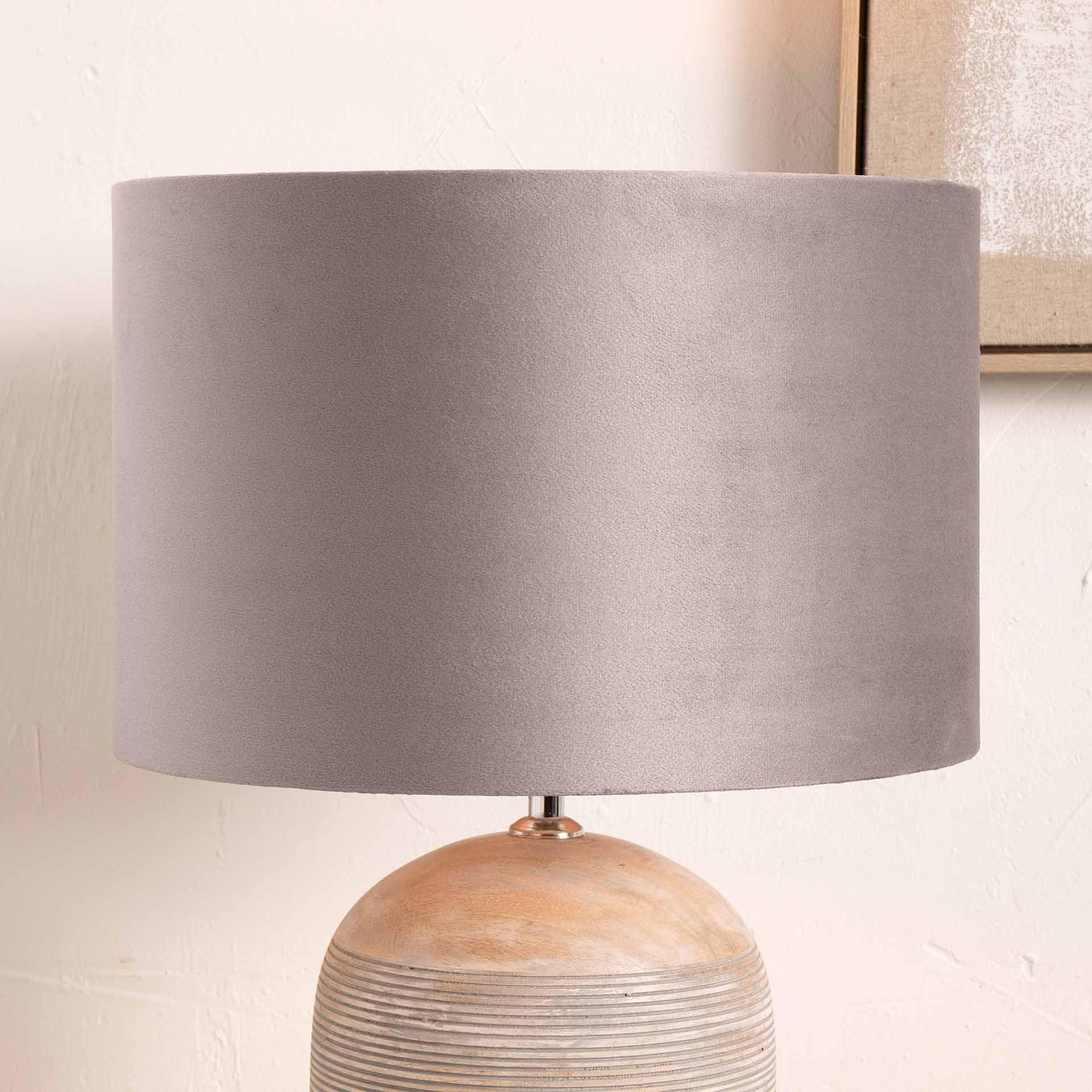 Beige Velvet Cylinder Shade for Table Lamps and Floor Lamps