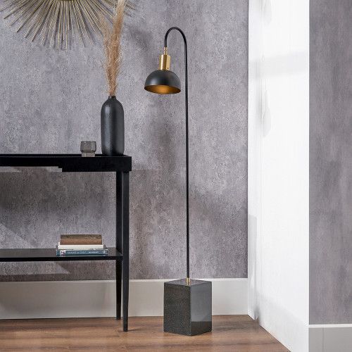 Matt Black Domed Task Floor Lamp