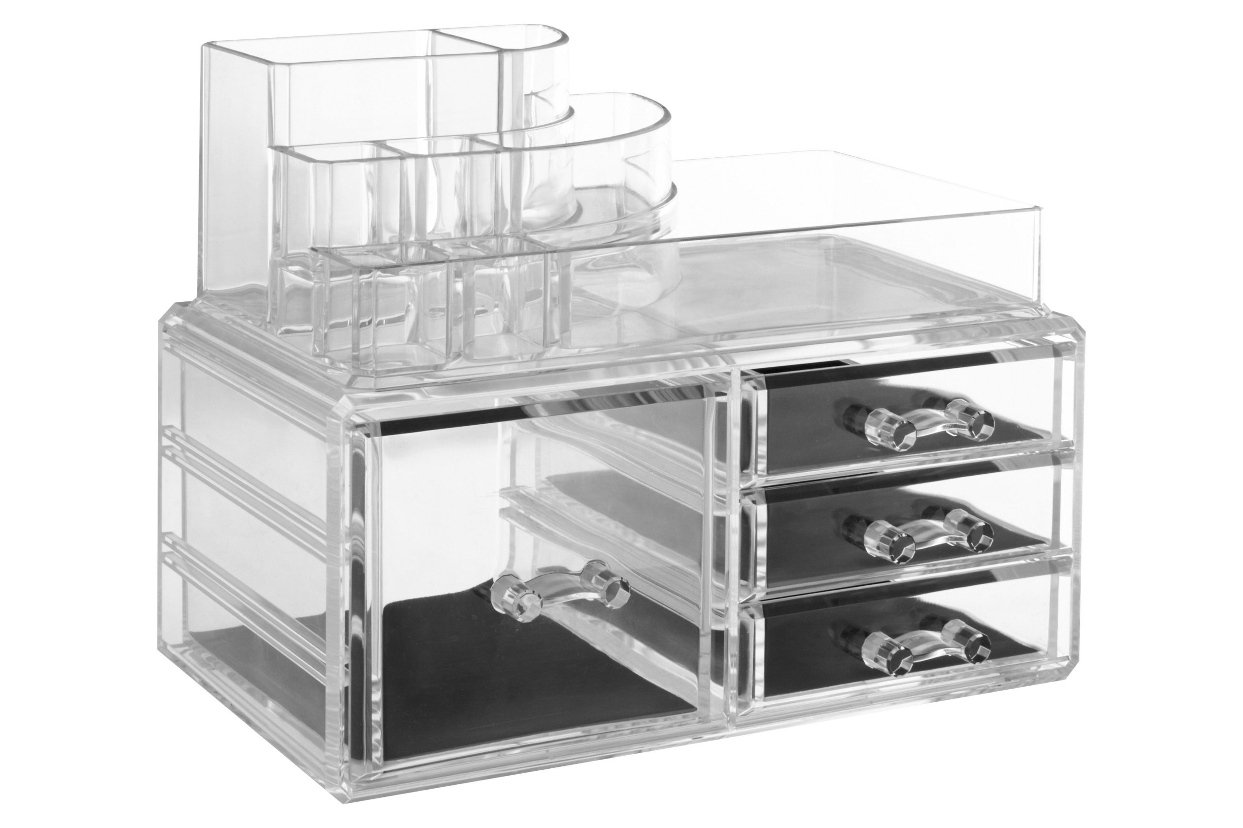 8 Compartments Cosmetics Organiser With 4 Drawers, Clear Acrylic Cosmetic Organiser, Makeup Storage Box