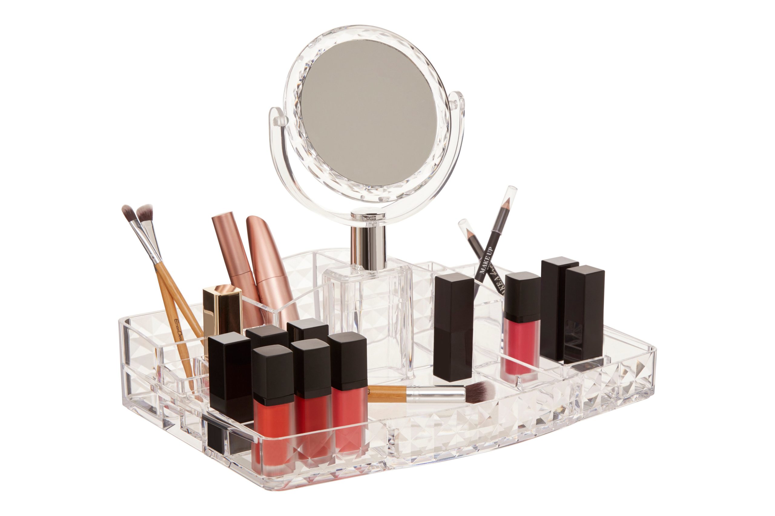 Ample Storage Cosmetics Organiser With A Mirror, Elegant Makeup Vanity Organiser, Makeup Organizer
