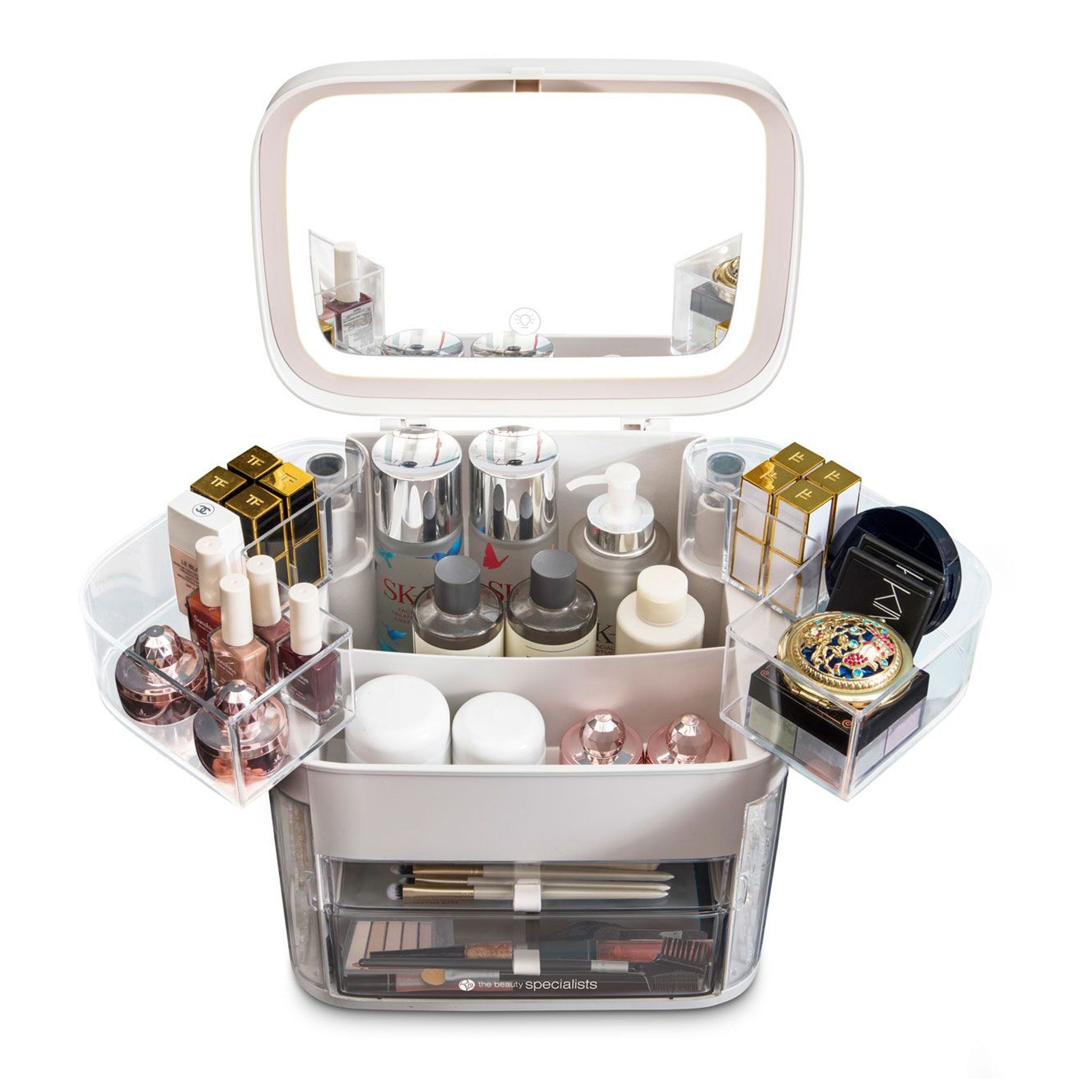 Ultimate Beauty Storage Vanity Case with Touch Dimmable Mirror