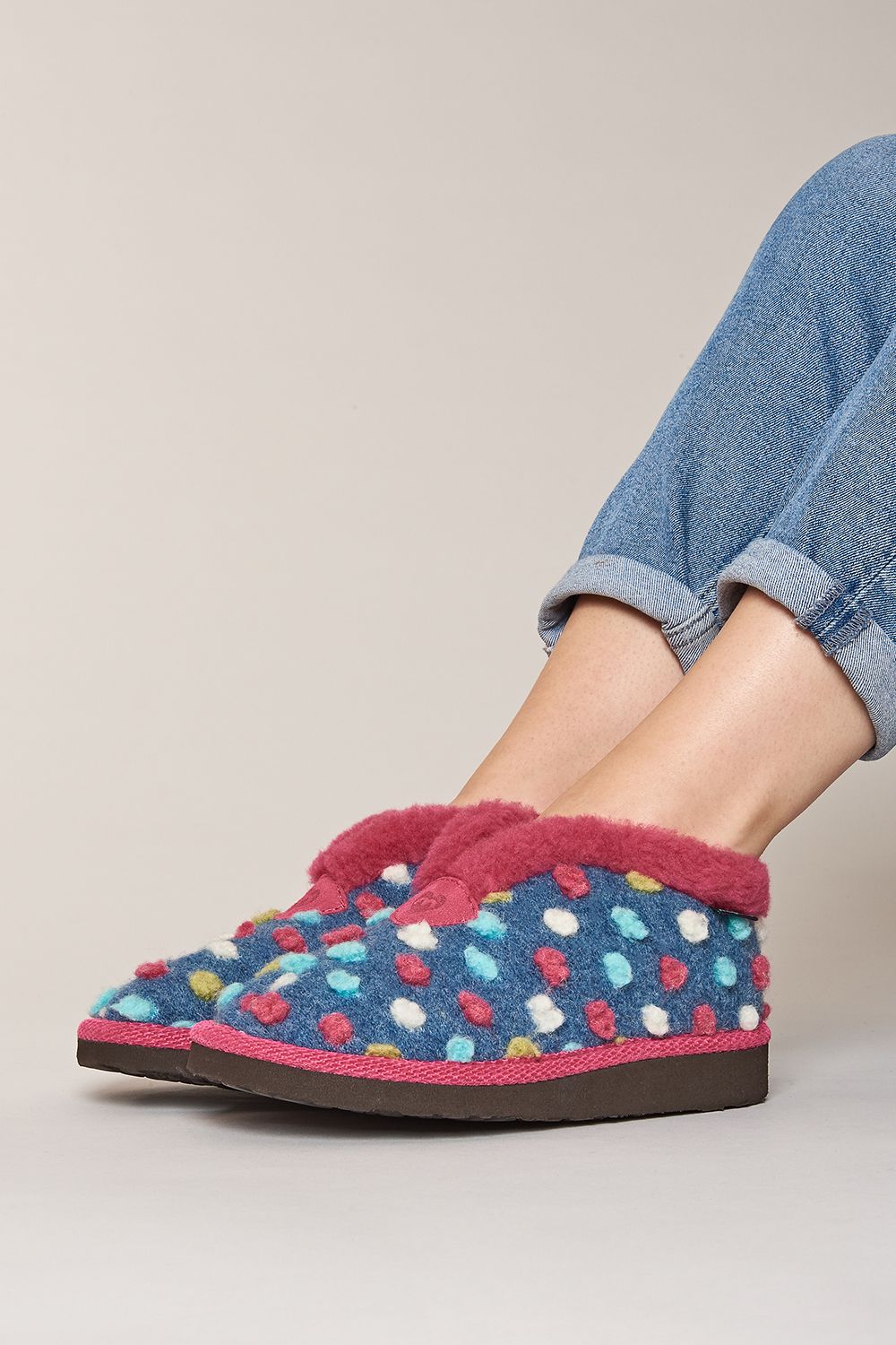 'Bo' Short Spotty Bootie Slippers