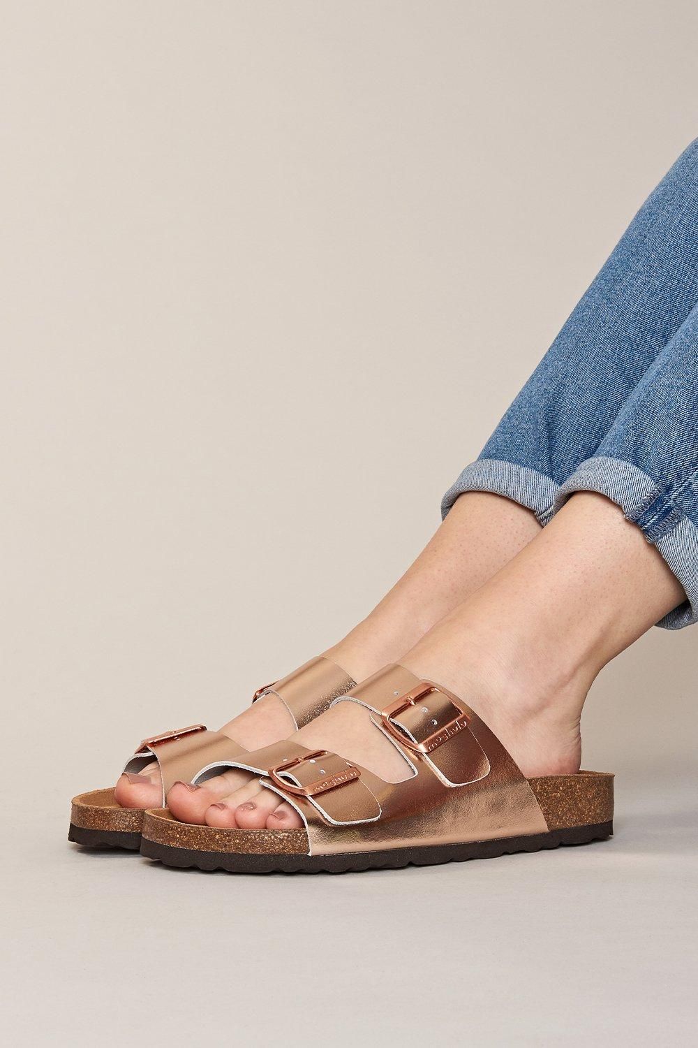 'Bavaria Metallic' Metallic Cork Mule Sandals
