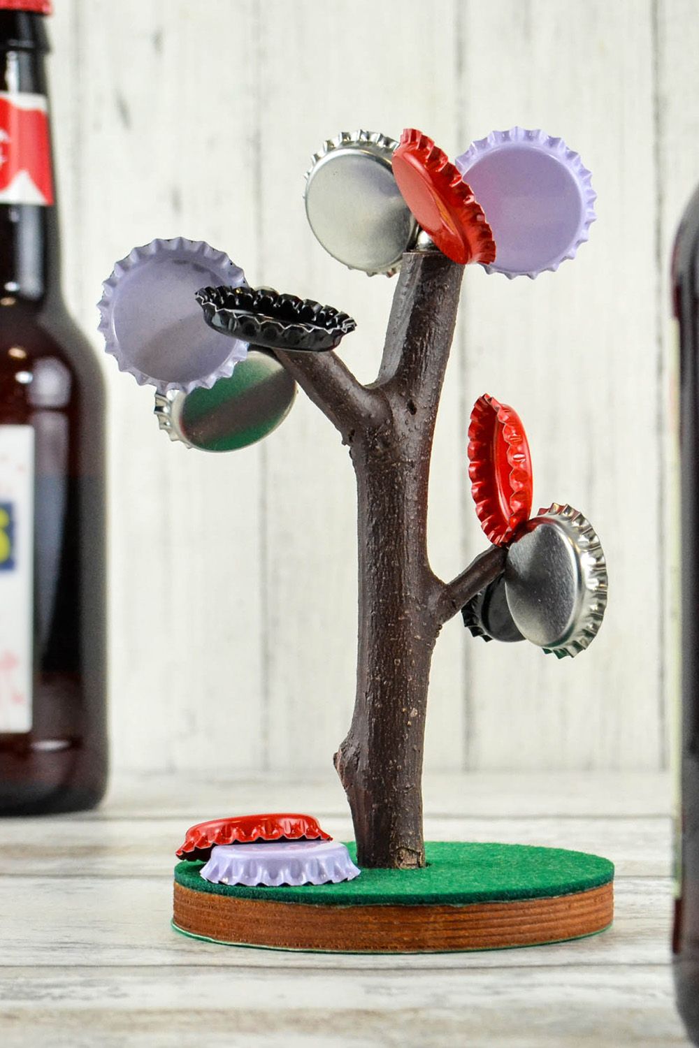 Magnetic Beer Bottle Cap Tree