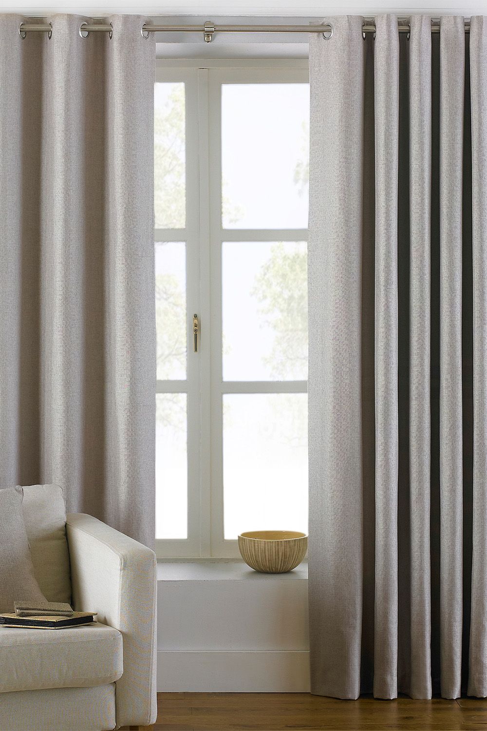 Atlantic Twill Woven Eyelet Curtains