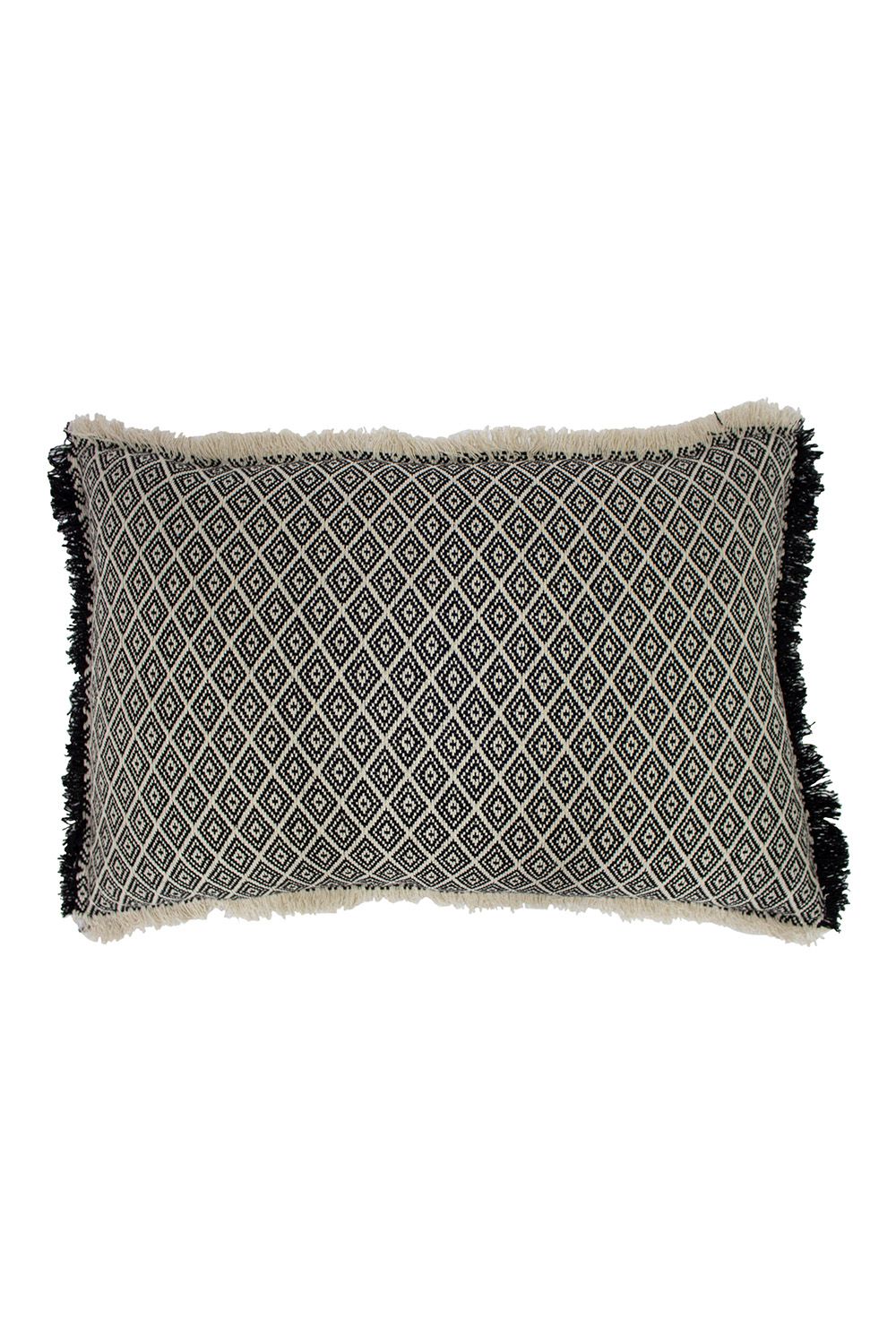 Tangier Woven Geometric Fringed Cushion