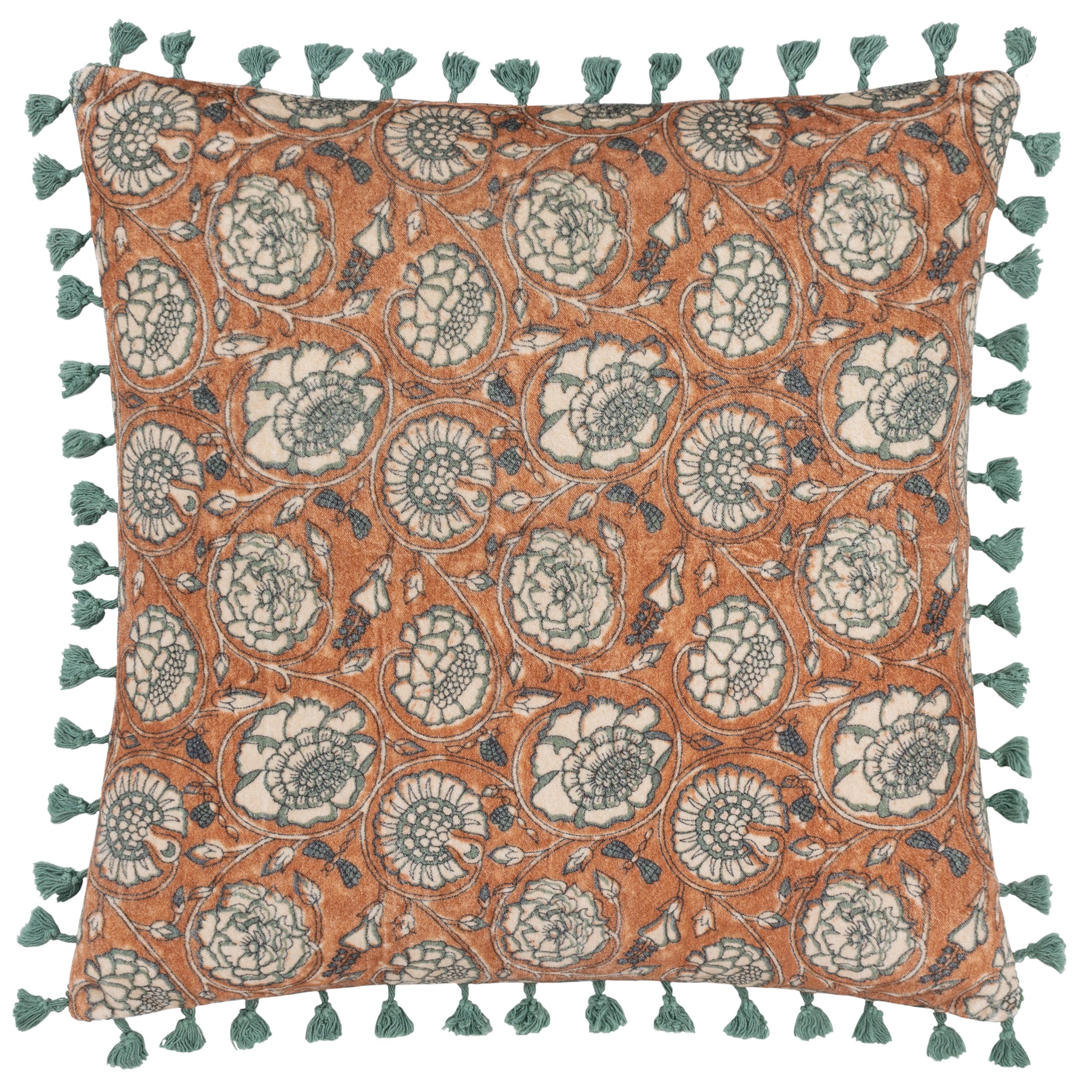 Salisa Floral Cotton Velvet Cushion