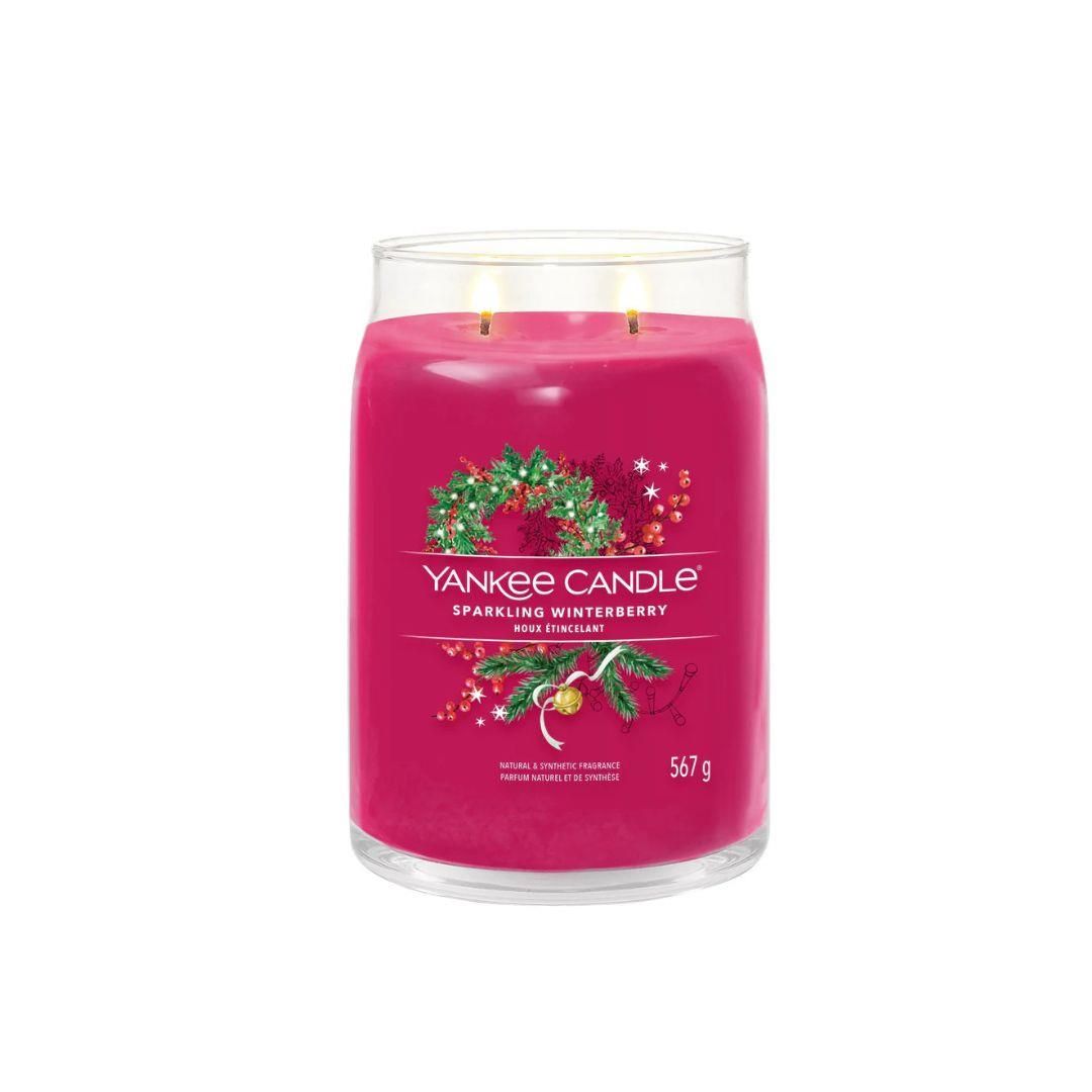 Yankee Candle Signature Sparkling Winterberry Large Jar Pink 567g