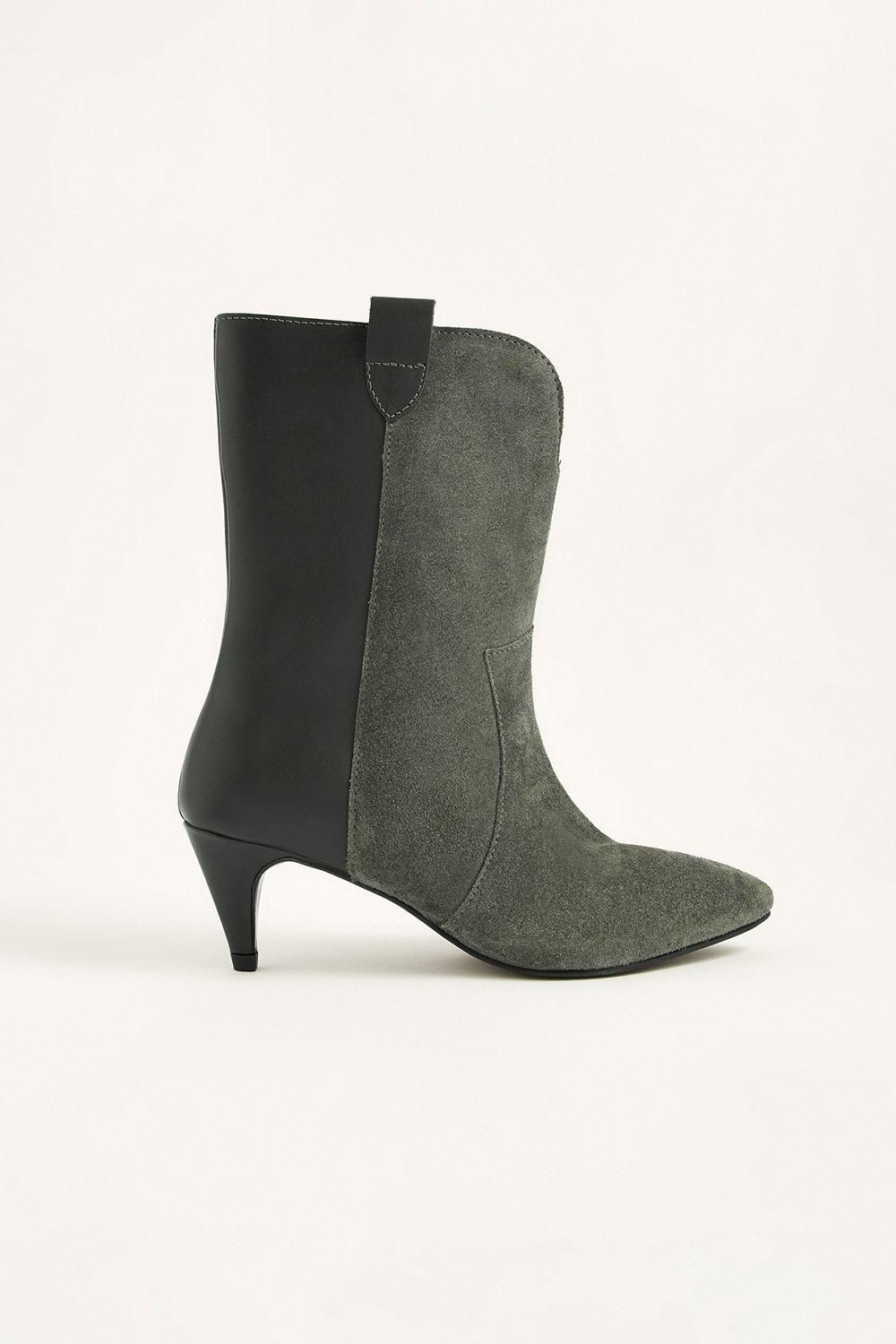 Winnie Western Mid-Calf Leather Boots