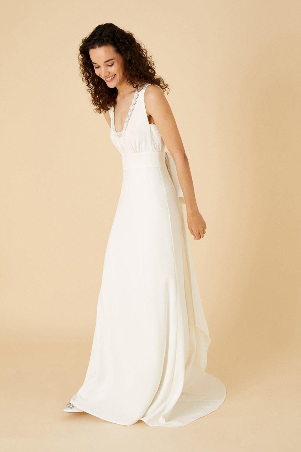 'Annie' Bow Back Bridal Maxi Dress
