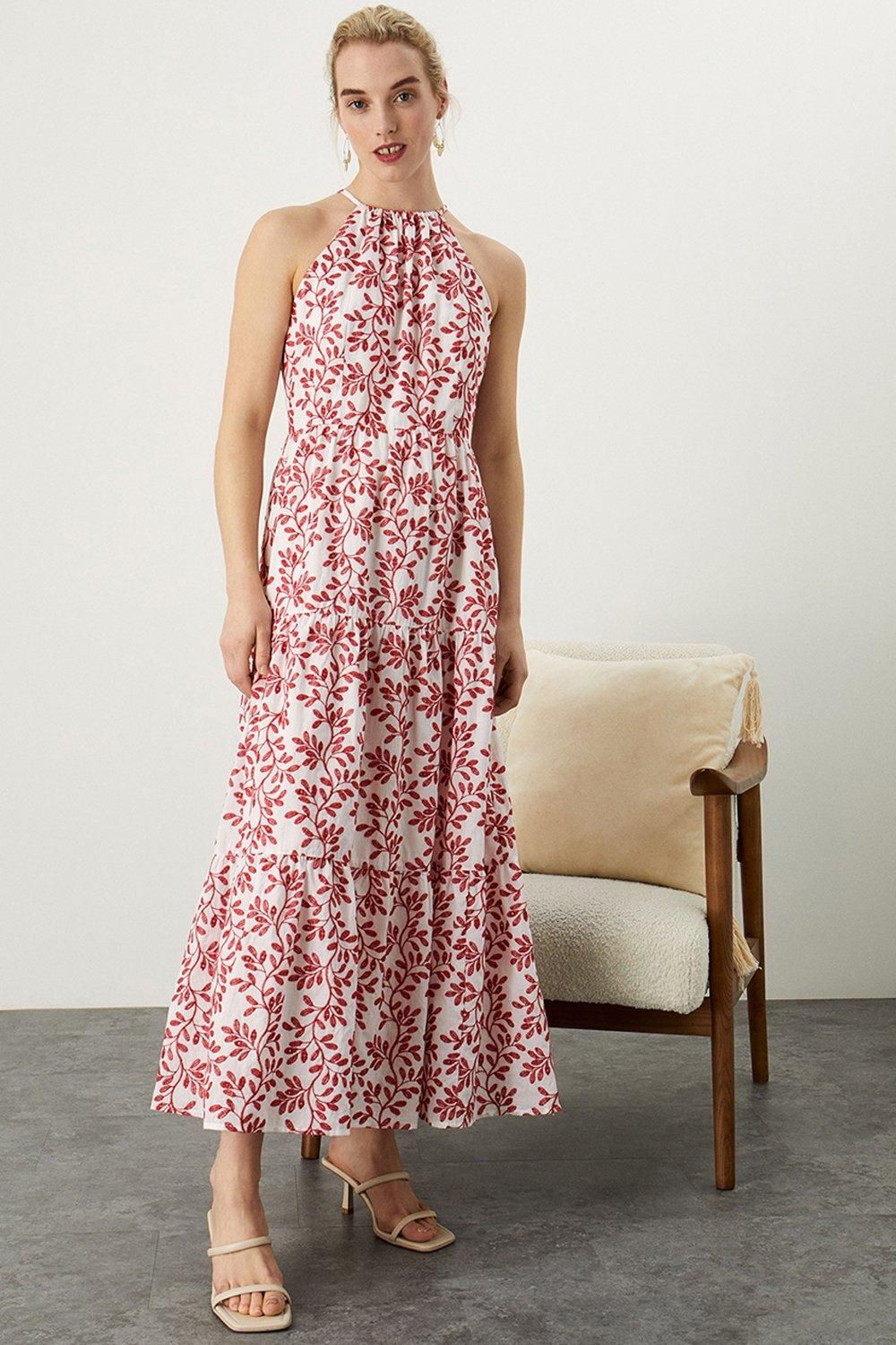 Halter Neck Embellished Maxi Dress