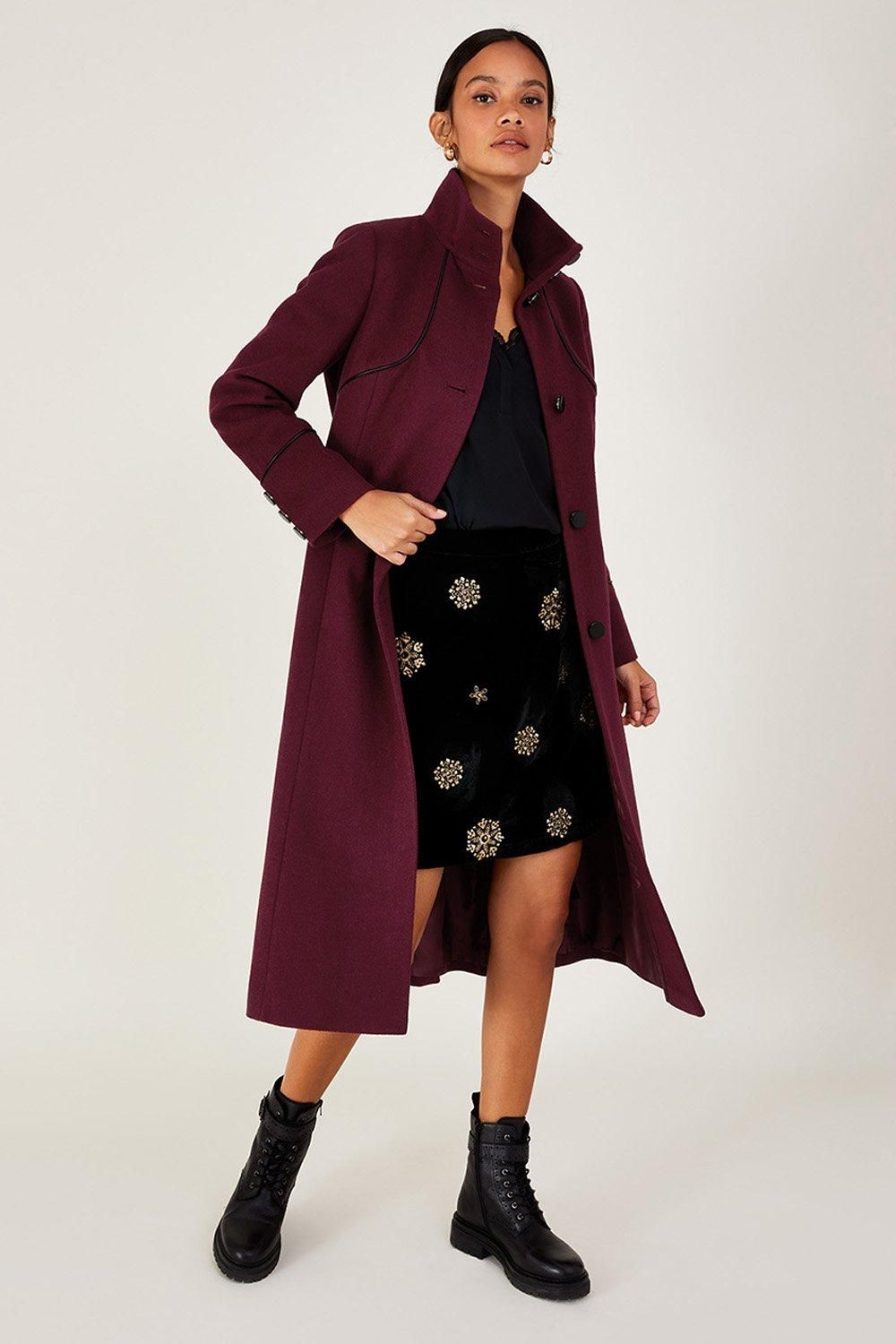 'Fiona' PU Tipped Funnel Coat