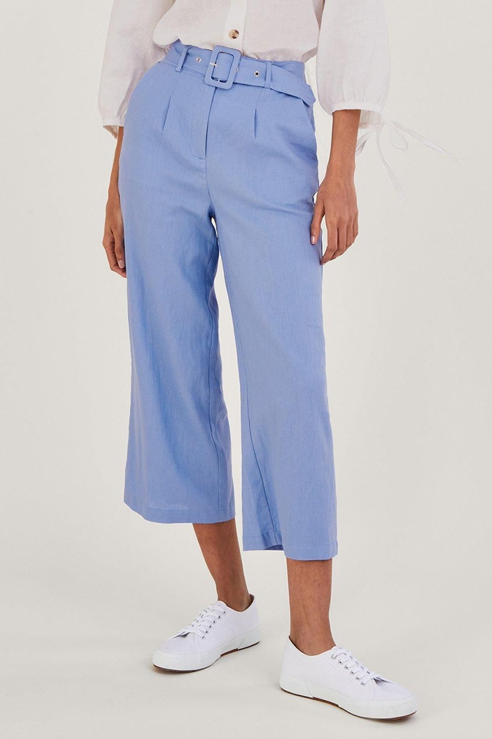 'Livia' Belted Linen Culottes