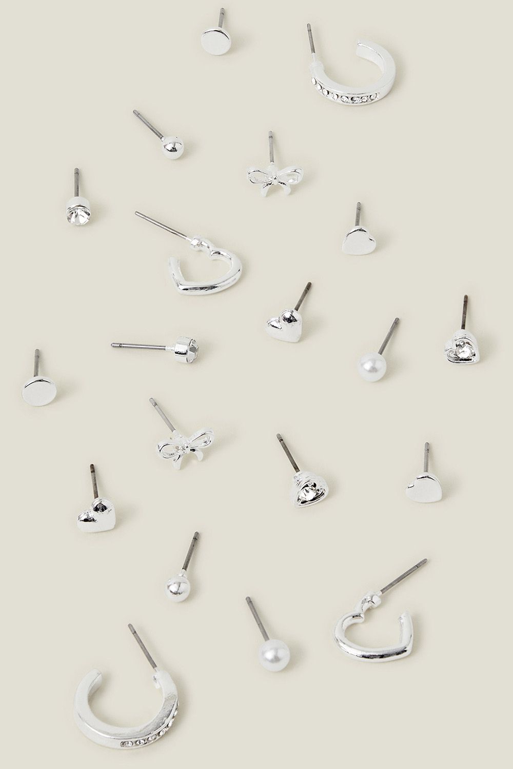 10-Pack Bow Stud and Hoop Earrings
