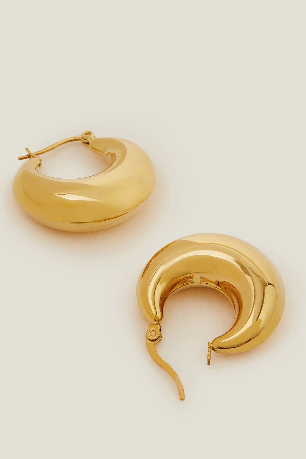 14ct Gold-Plated Chunky Crescent Hoop Earrings