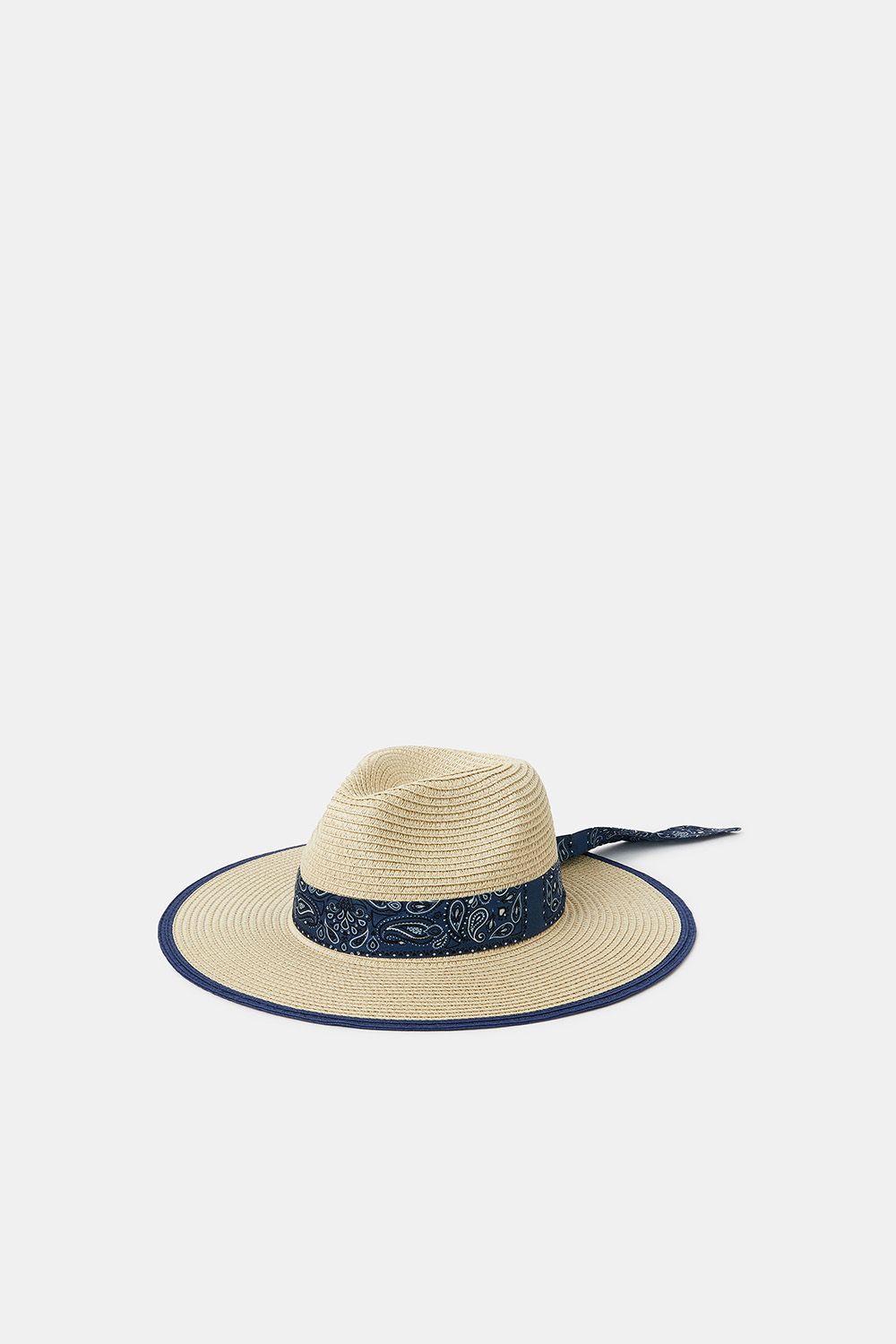 Bandana Straw Fedora Hat
