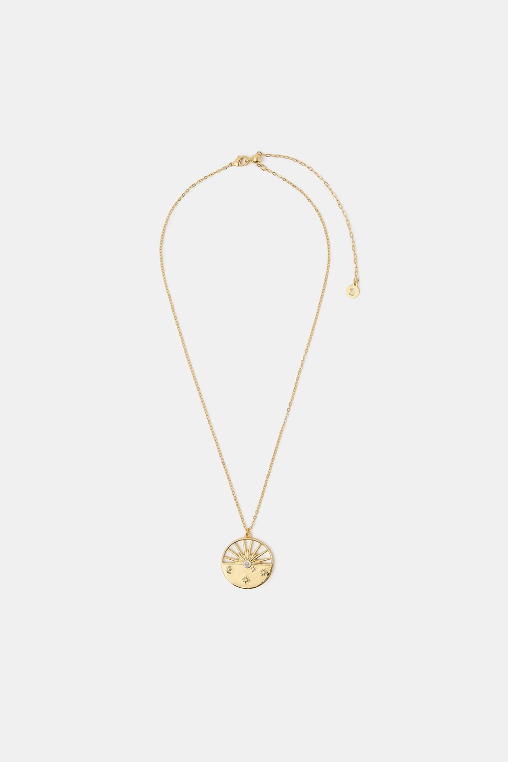 14ct Gold-Plated Celestial Sunbeam Pendant Necklace