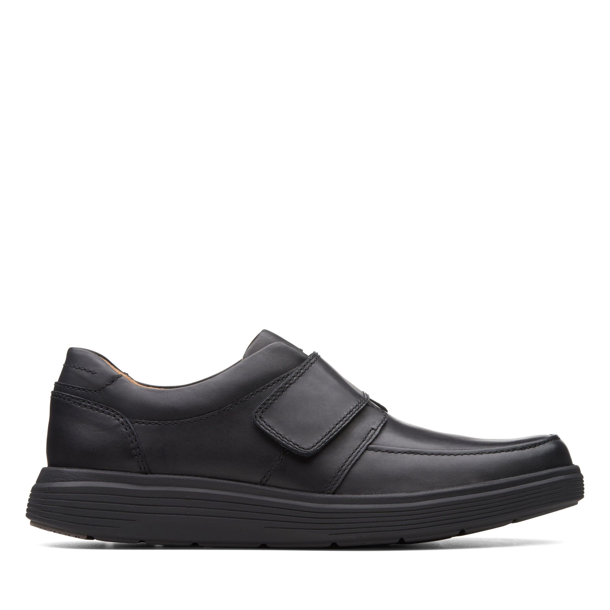 Un Abode Strap Loafer Black Leather Loafers