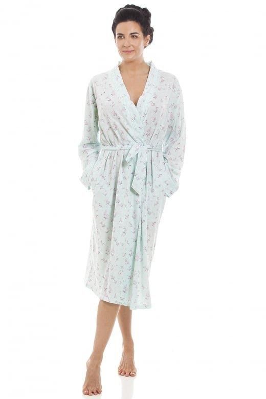Classic Floral Jersey Cotton Dressing Gown